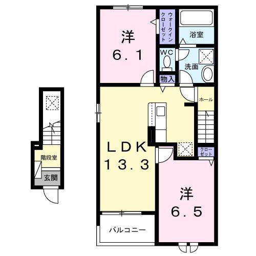 グラン・フォーレ(2LDK/2階)の間取り写真