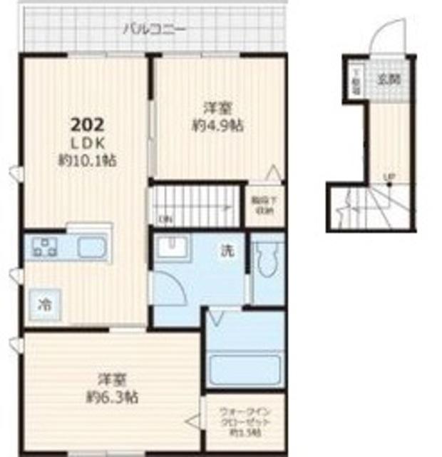  ASTER(2LDK/2階)の間取り写真