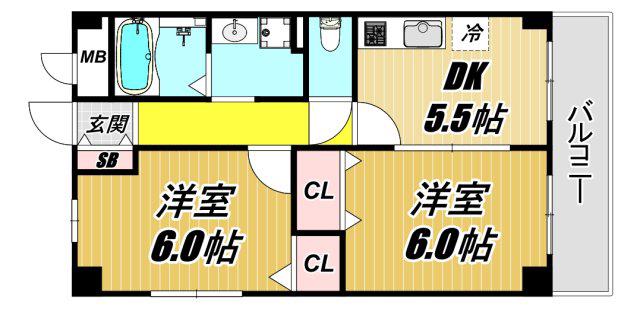 パステロ(2K/1階)の間取り写真