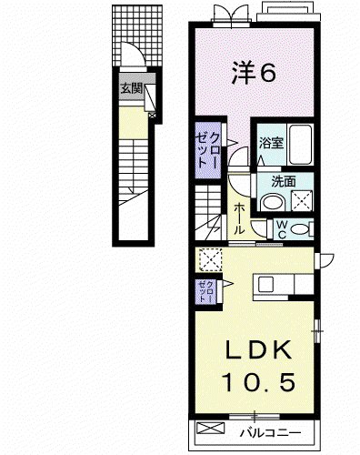 ROOM335(1LDK/2階)の間取り写真