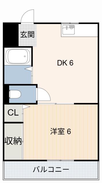 コーポ榎山(1DK/1階)の間取り写真