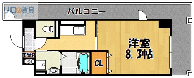パークサイド宝塚(1K/3階)の間取り写真