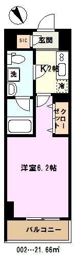 レアライズ西川口(1K/8階)の間取り写真