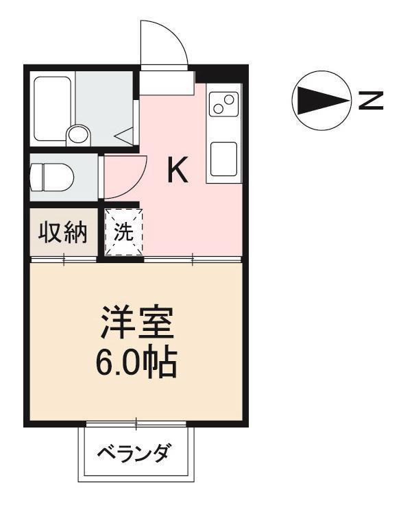 サマックスエヴァグリーン(1K/2階)の間取り写真
