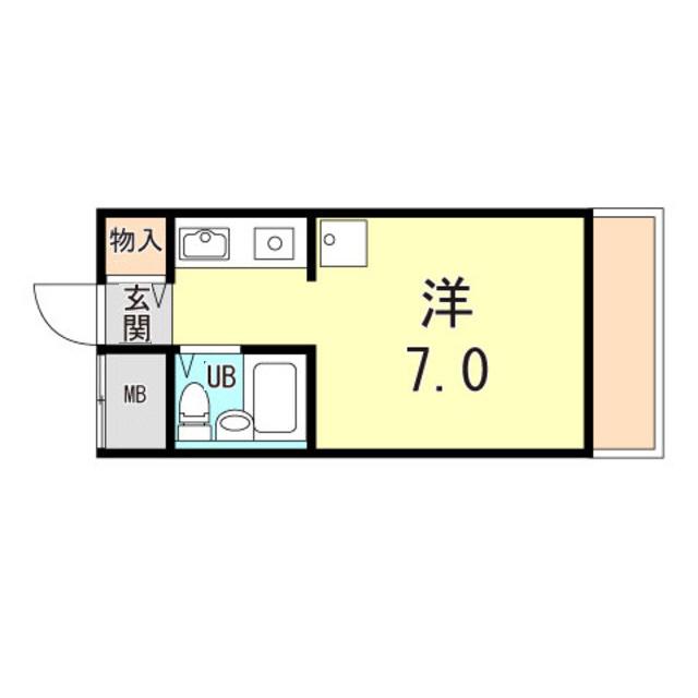 プチドール北野(ワンルーム/3階)の間取り写真