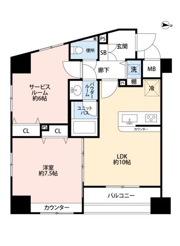 プレサンス本駒込アカデミア(2LDK/14階)の間取り写真