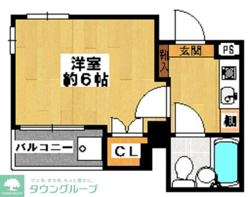 ジュネパレス船橋第3(1K/8階)の間取り写真