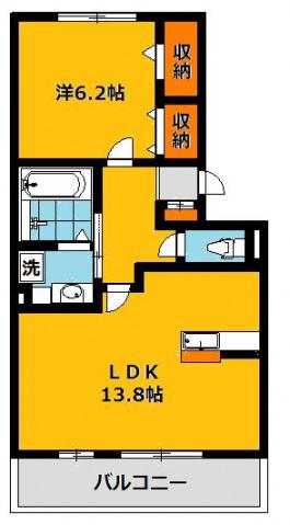 ジェンティール(1LDK/3階)の間取り写真