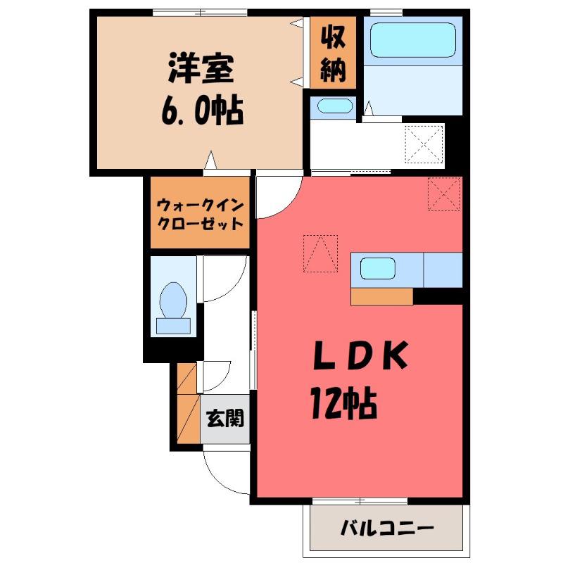 パストラル横山(1LDK/1階)の間取り写真