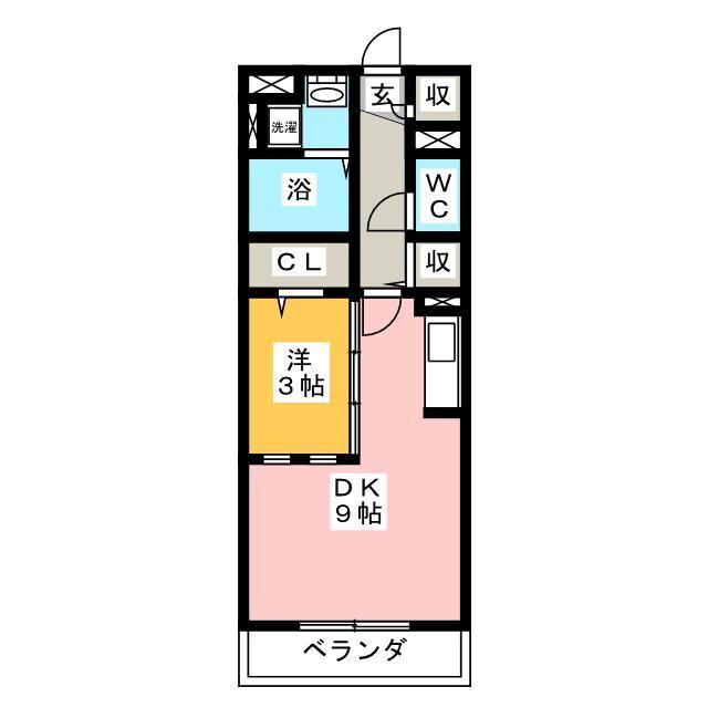 メルヴェーユ(1LDK/1階)の間取り写真