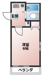 エキスプレス清水ケ丘(1K/1階)の間取り写真