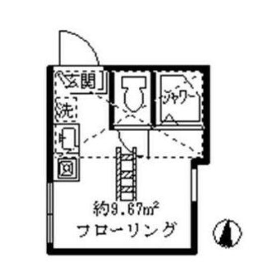 フェリスコア(ワンルーム/2階)の間取り写真