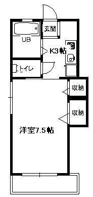 エタニティ(1K/1階)の間取り写真