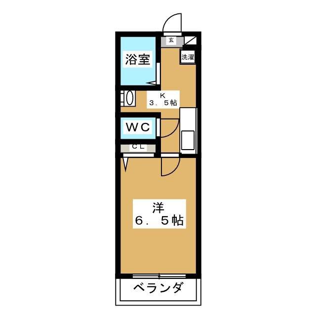 WITH 上野毛(1K/2階)の間取り写真