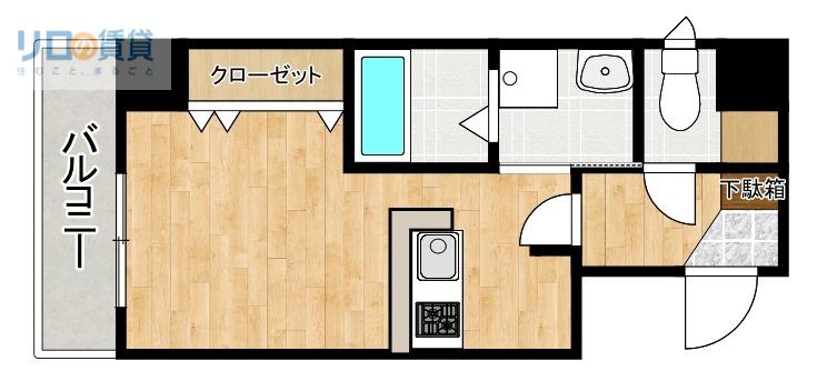 ラフォート・キセラI(1K/3階)の間取り写真