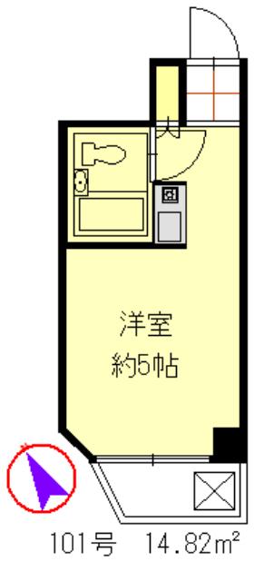 TOP西荻(ワンルーム/1階)の間取り写真