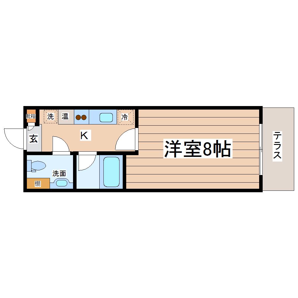 パレット(1K/1階)の間取り写真