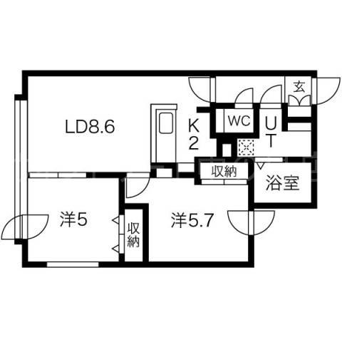 NEXT.ONE(2LDK/3階)の間取り写真