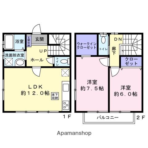 メゾン都筑(2LDK/2階)の間取り写真