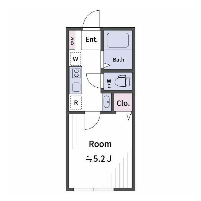 LAB RESIDENCE KANOEDAI(1K/2階)の間取り写真