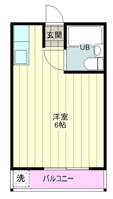 スカイハイツ(1K/1階)の間取り写真