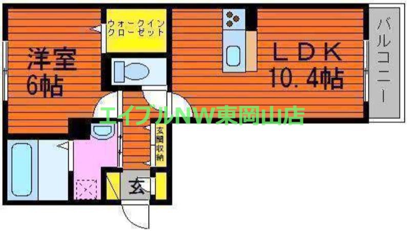 MERVEILLEB棟(1LDK/3階)の間取り写真