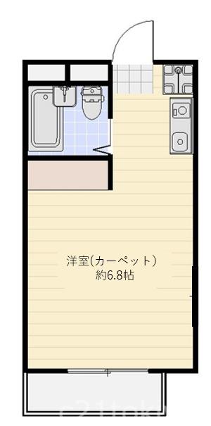 大栄志木パレス(ワンルーム/1階)の間取り写真