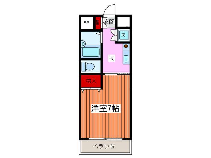 コーラル舟渡(1K/3階)の間取り写真