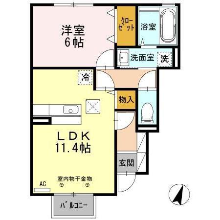ブレスガーデン(1LDK/1階)の間取り写真