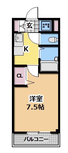 Mプラザ門真駅前(1K/4階)の間取り写真
