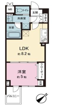 クオリア銀座(1LDK/7階)の間取り写真