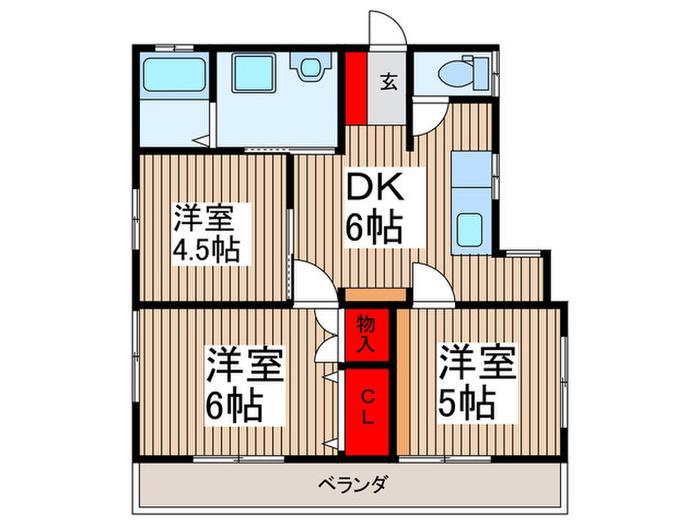 ハンドメイドハウス(3DK/2階)の間取り写真