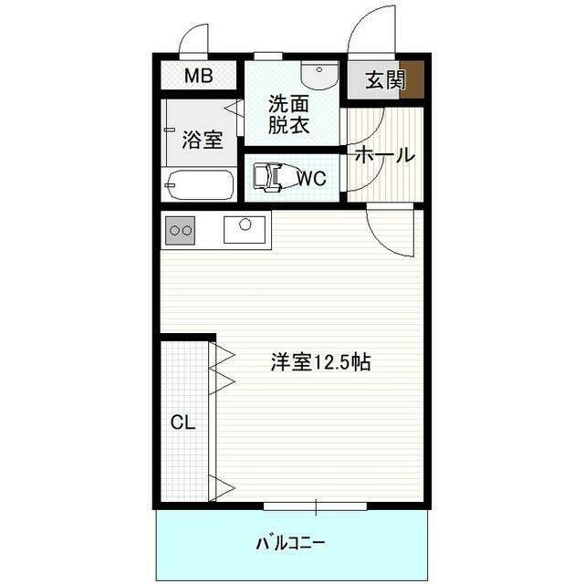 エクセランス(1K/1階)の間取り写真