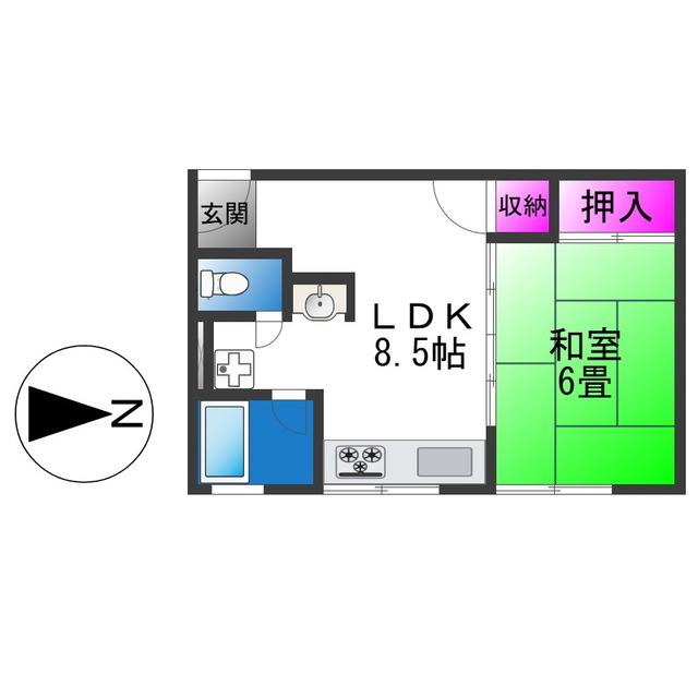 ダイワ高井田ビル(1LDK/4階)の間取り写真