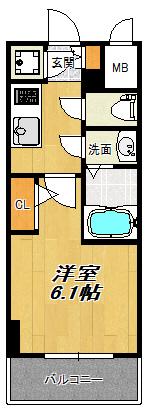 エスリード大阪シティノース(1K/2階)の間取り写真