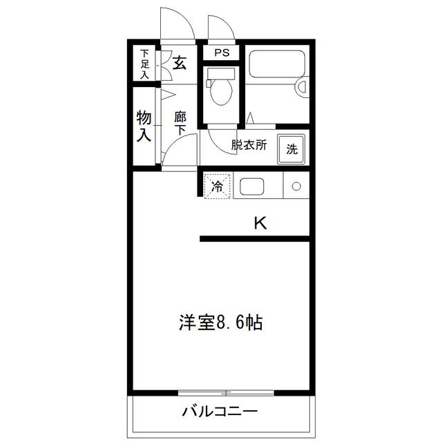 グランテージチバ(ワンルーム/1階)の間取り写真