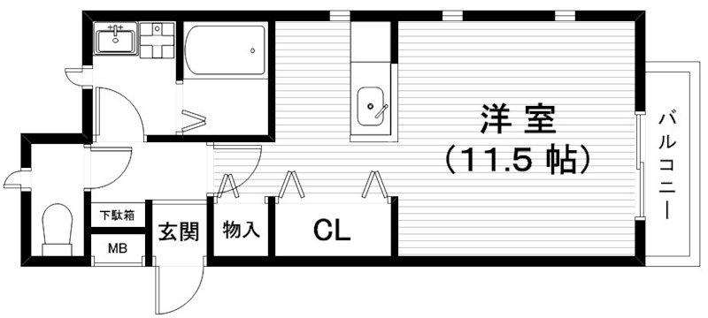 近江鉄道八日市線 新八日市駅 徒歩6分 2階建 築20年(ワンルーム/2階)の間取り写真