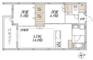 VESTA(2LDK/3階)の間取り写真