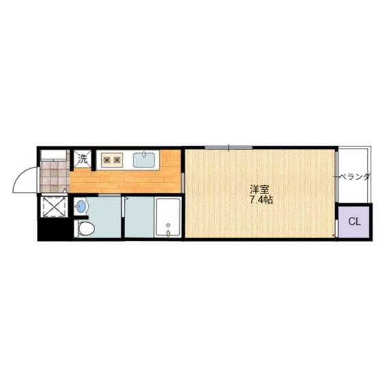 プランドール 十日市(1K/2階)の間取り写真