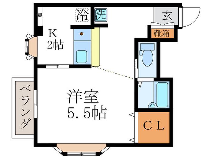 サンシャイン烏丸鞍馬口(1K/3階)の間取り写真