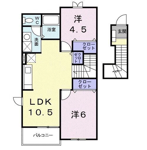 プルミエール(2LDK/2階)の間取り写真