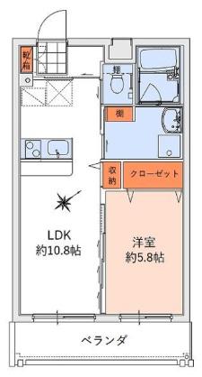 VILLA PORTOFINO(1LDK/1階)の間取り写真