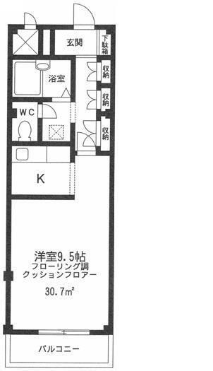 プライムメゾン月島(1K/2階)の間取り写真