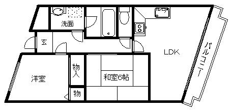 セレコート箕面(2LDK/2階)の間取り写真