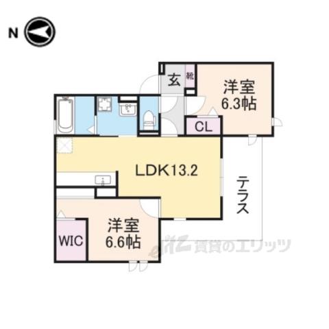 グラッドⅡ(2LDK/3階)の間取り写真