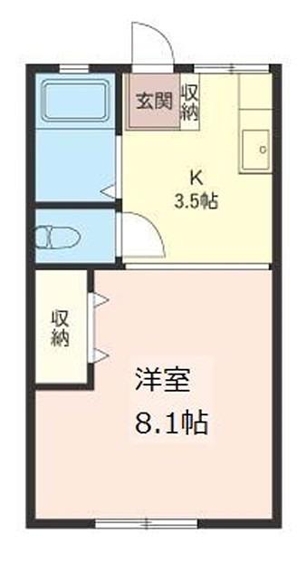 シティハイム蘇我(1K/1階)の間取り写真