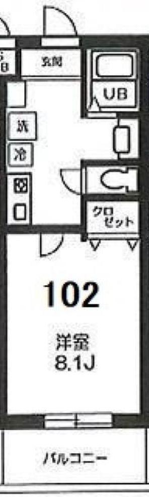 西原2丁目マンション(1K/1階)の間取り写真