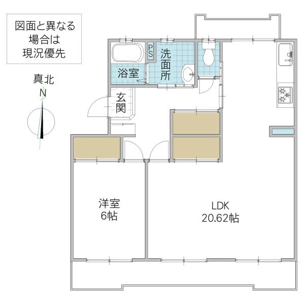 パークテラス長堀 3号館(1LDK/4階)の間取り写真