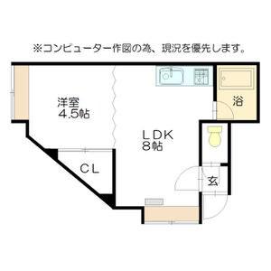 ノルド14(1DK/2階)の間取り写真