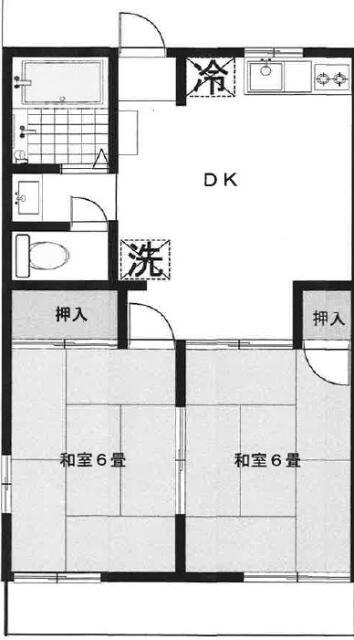 リアスチックハウス(2DK/1階)の間取り写真